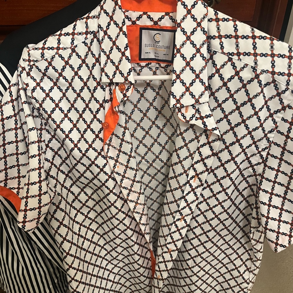 New Summer Italian fashion dress shirt size XL. This is an incredible 🇮🇹shirt. - Picture 5 of 6
